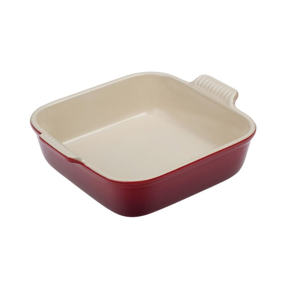 Le Creuset Stoneware 3 qt. Heritage Square Dish Cerise Cherry Red NEW